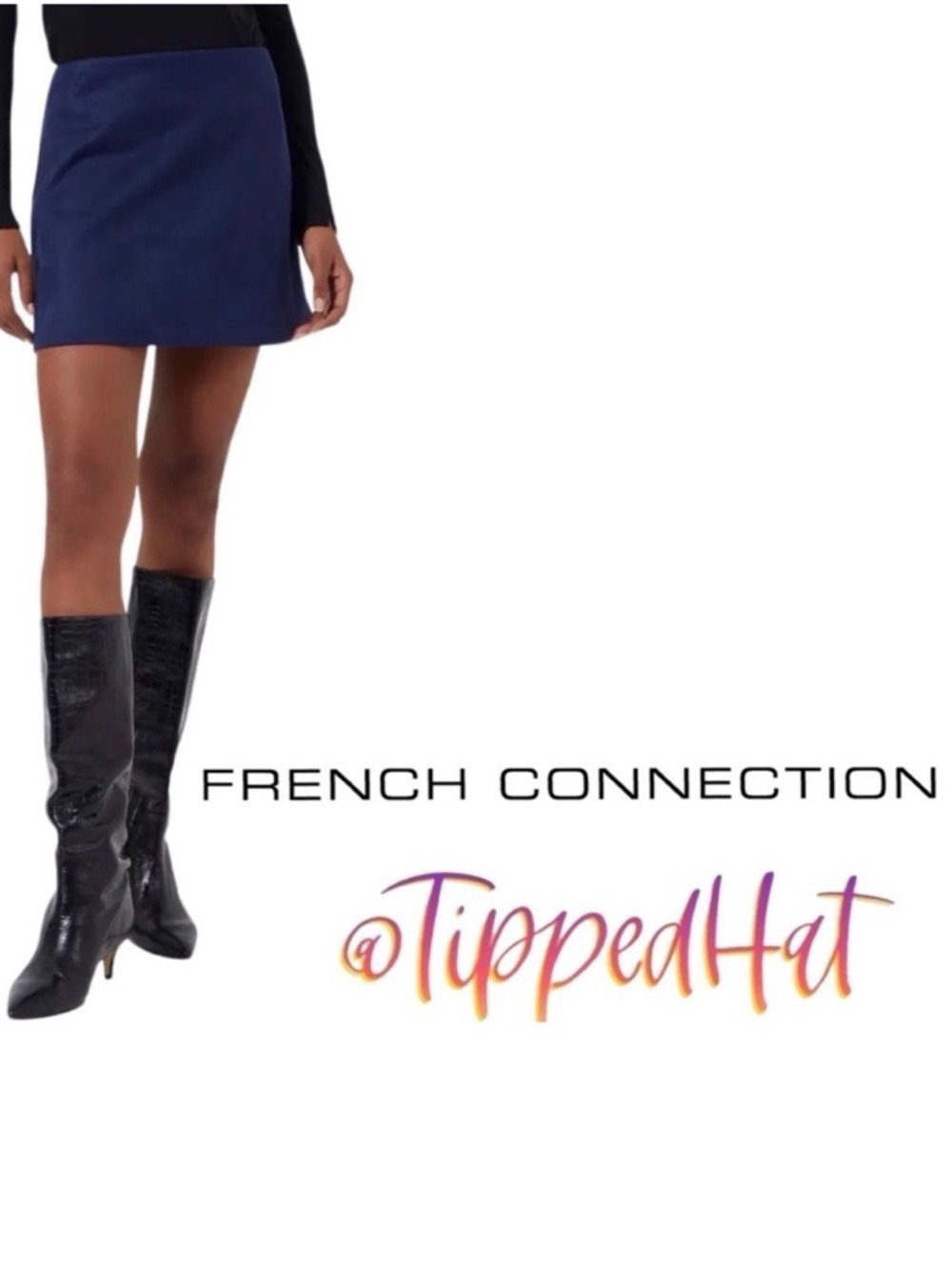 NWT $98 French Connection
Patty Drape Mini Skirt Indigo